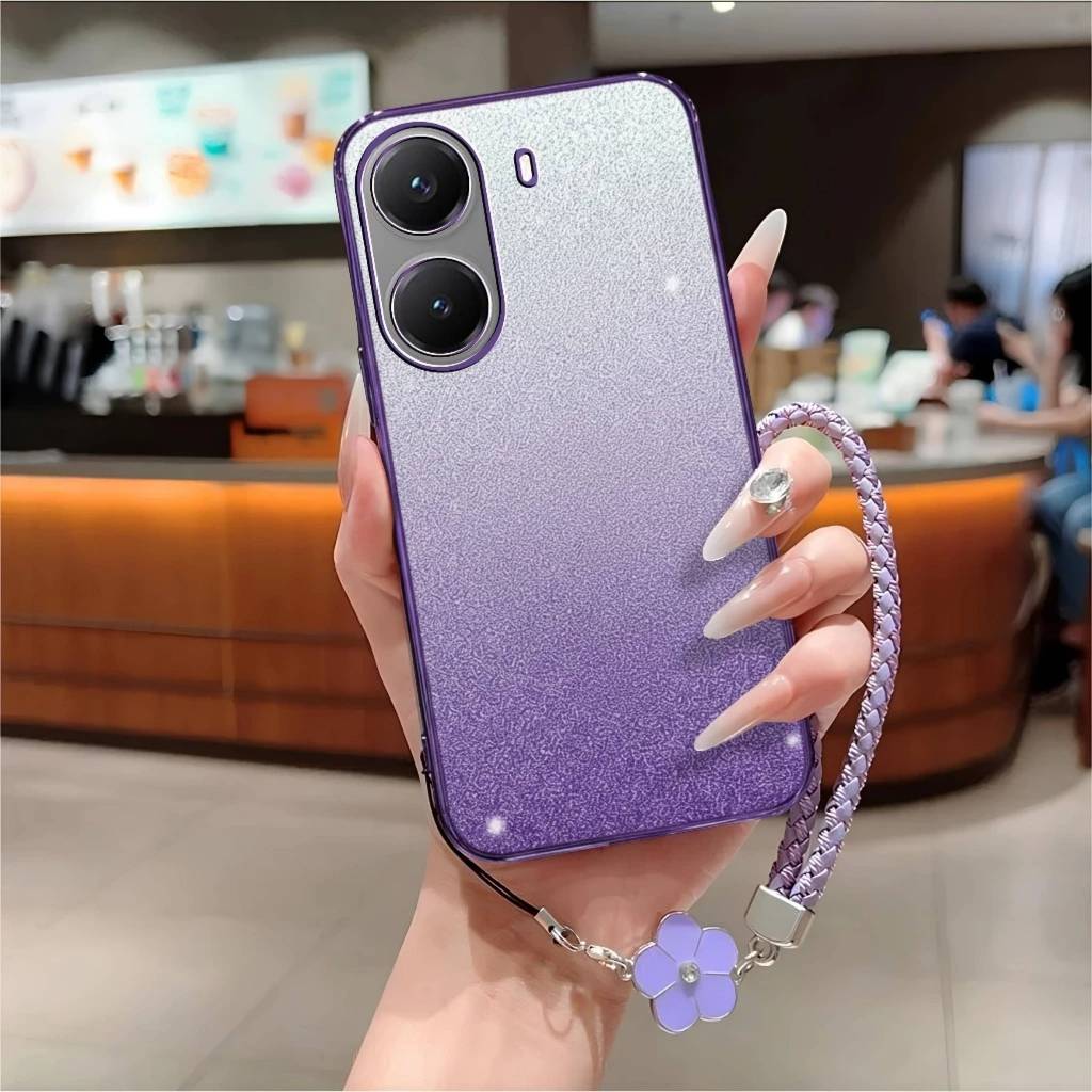 GANTUNGAN Softcase Poco X7 Pro 5G X7 5G เคสหรูหรา Tpu Glitter ฟรีเชือกเส้นเล็กดอกไม้ Motif