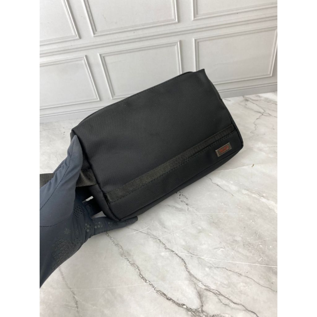 POUCH CLUTCH BAG BRANDED MULTIPURPOSE BAG TM 011 BLACK IMPORTED CANVAS