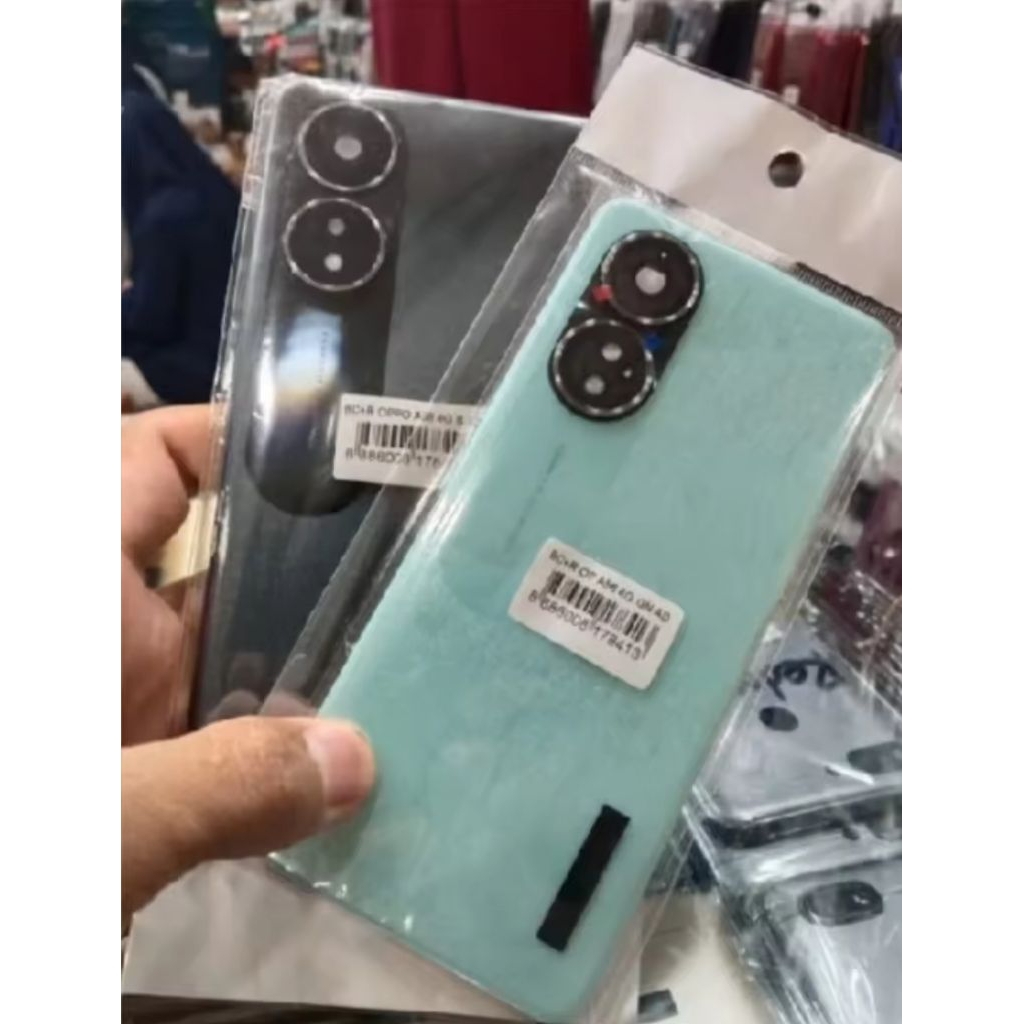 ฝาหลังฝาหลังประตูหลัง + วงแหวนเลนส์กล้อง Oppo A58 4G cph2577 ของแท้.