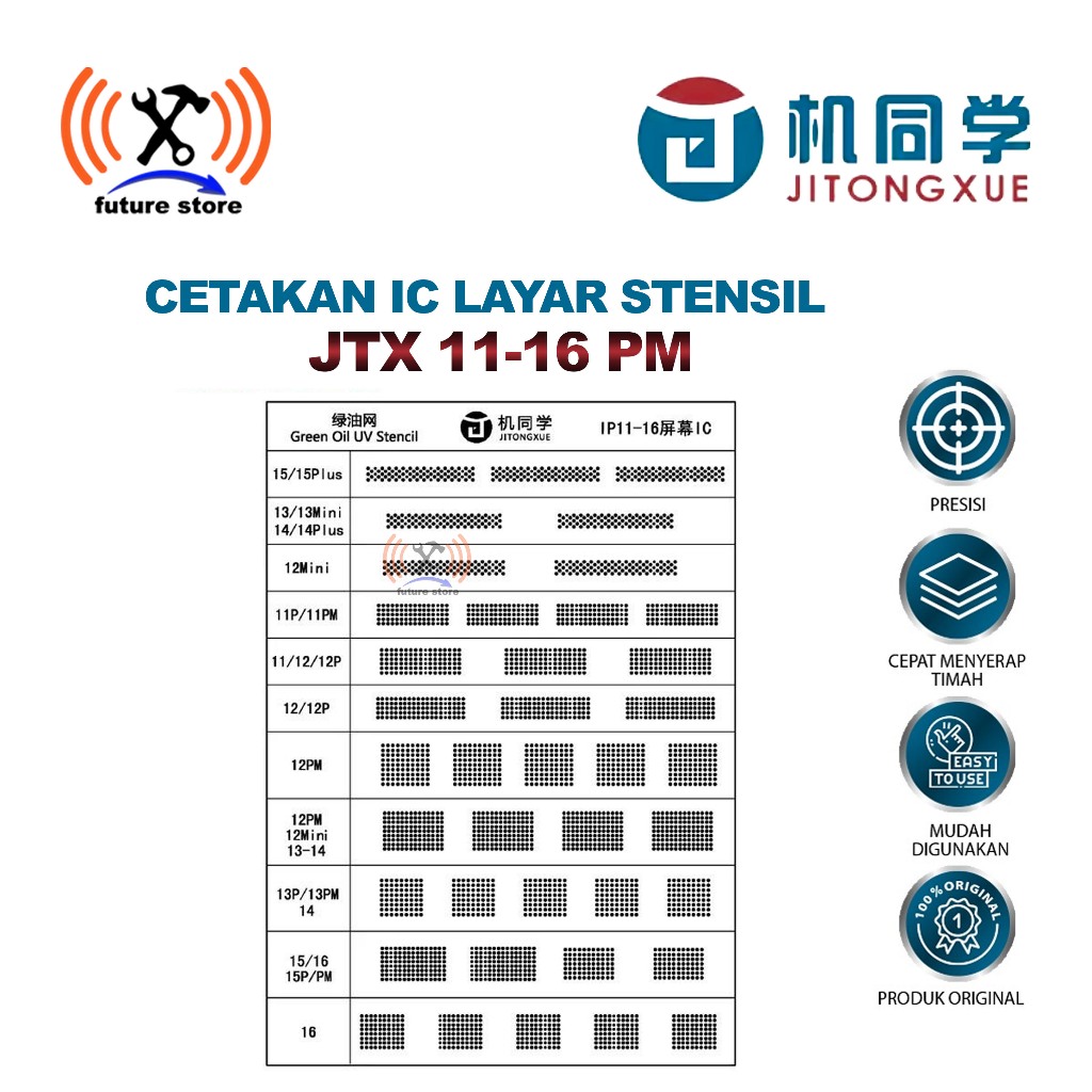 LAYAR JTX UV STENCIL REBALLING PRECISION SCREEN TECHNICIAN - UV STENSIL SCREEN IC MOLD JITONGXUE JTX