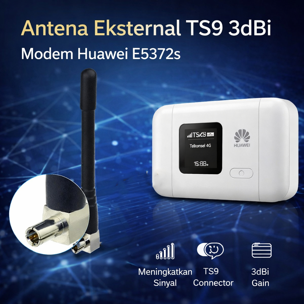 เสาอากาศภายนอก TS9 3dBi โมเด็ม Huawei E5372s Bolt Slim และ Max