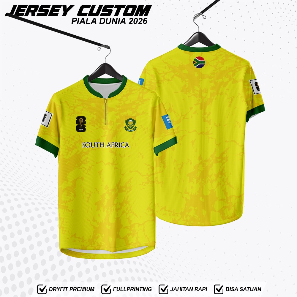 World Cup 2026 SOUTH AFRICA Custom Jersey ชื่อฟรี - เสื้อฟุตบอลผู้ใหญ่และเด็ก Premium Dryfit Milano 