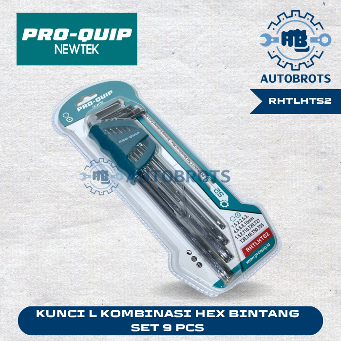 PRO-QUIP Hex Star Combination L Key SET 9 ชิ้น/ยาวพิเศษ Hex Tamper Torx Key SET 9 ชิ้น RHTLHTS2