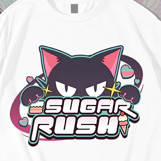 RUSH SUGAR BLUE ARCHIVE BAND T-SHIRT - MENS & WOMENS DISTRO T-SHIRT ANIME & GAME BLUE ARCHIVE BAND S