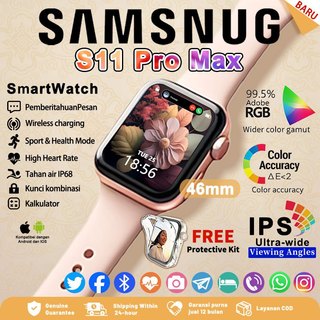 SUMSUNG smartwatch Watch S11 Jam Pintar Olahraga with 2.3" HD AMOLED Display wireless charging Dan Ganti Wallpapper Jam Tangan Smartwatch Jam Tangan Wanita pria & smartwatch wanita Tahan Air Jam Tangan Pintar IP68 Monitor Monitor Detak Jantung