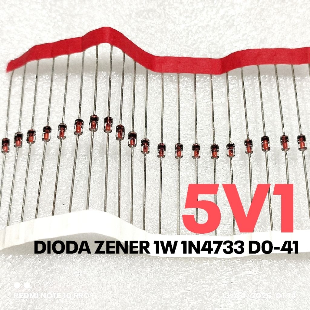(10 ชิ้น) ZENER DIEDE 1W 1 W 5V1 5.1V 5.1 V DIEDE 1N4733 1N 4733 IN4733 IN 4733 DO-41 ST