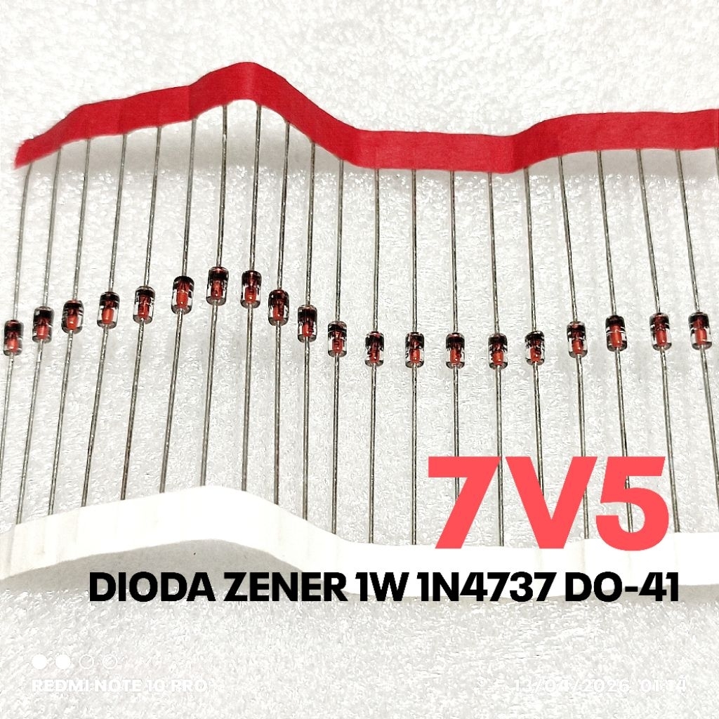 (10 ชิ้น) DIODE ZENER 1W 1WATT 7V5 7.5V 7.5V 7.5 V 1N4737A IN4737A 1N 4737A IN 4737 DO-41 ST