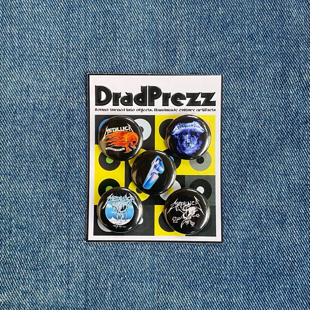 ปุ่ม PIN PACK 25mm METALLICA | หมุดเข็มกลัดวงโลหะ Hardcore Punk Rock