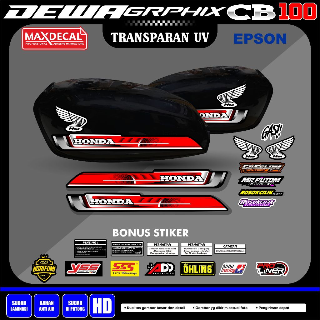 [YT 028B] แถบ UV แบบใสสําหรับ CB 100 Maxdecal Premium Minimalist Tank