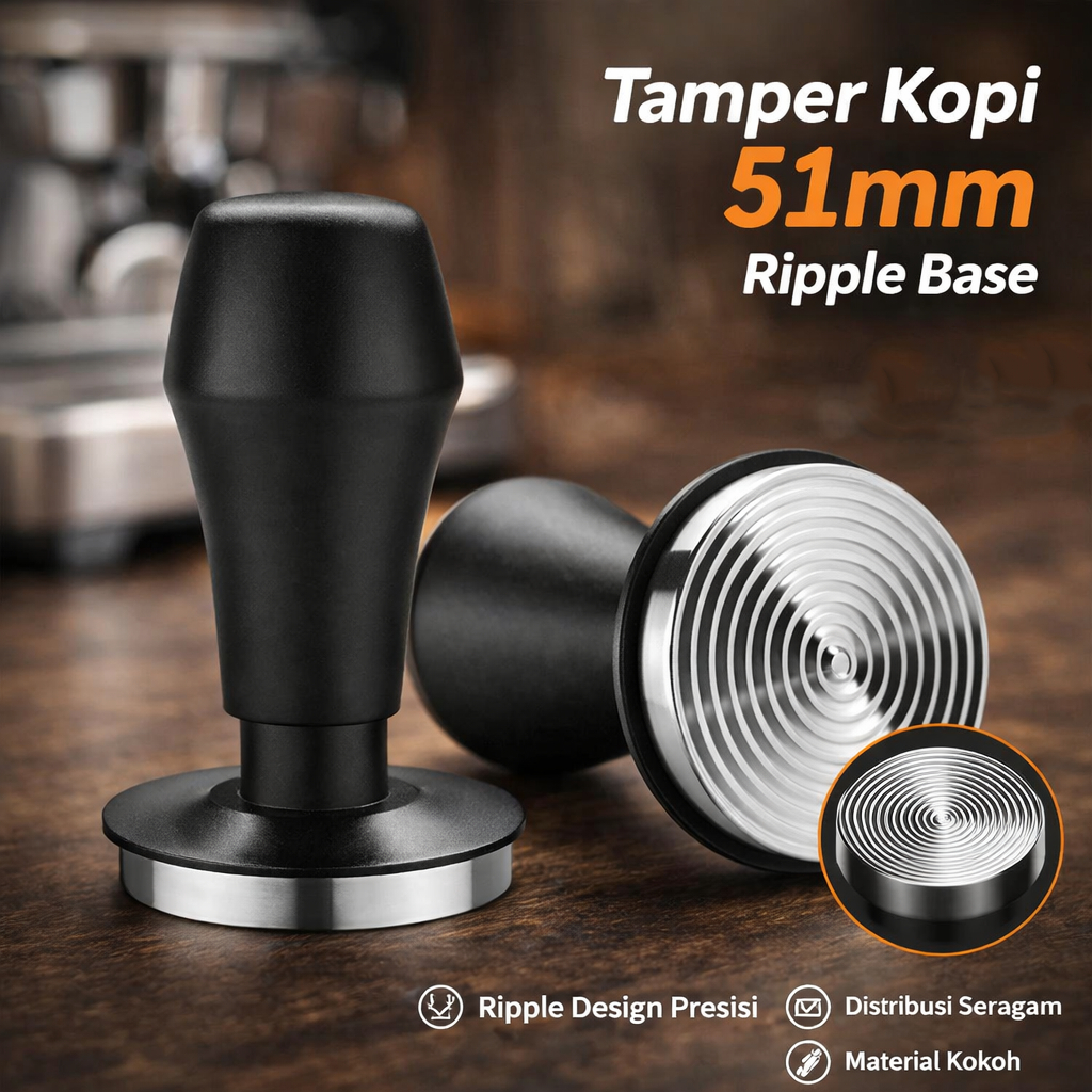 THECOFF Tamper Espresso Pressure Spring Ripple Base 51mm 53mm 58mm - JN-24
