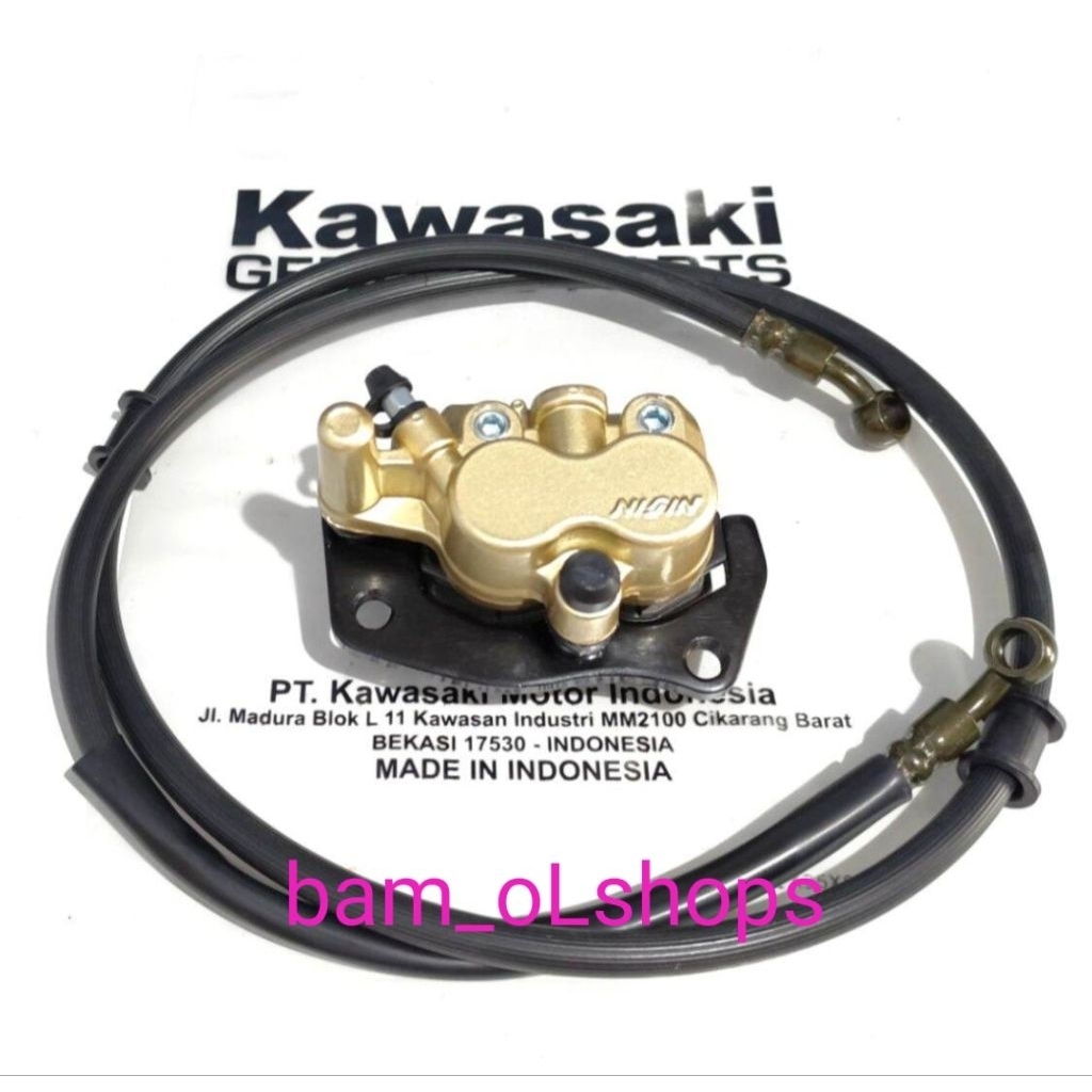สายเบรค+คาลิปเปอร์หน้า Kawasaki klx 150 LSG BF Dtracker gold nisin