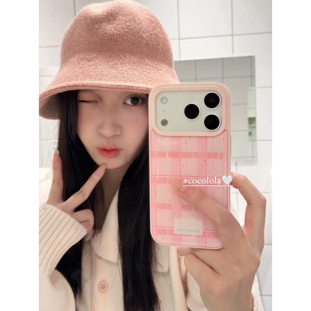 IPhone 17 กรณีสีชมพูสแควร์ Lbg Bsr กรณี iphone 17 กรณี iphone 17 Pro กรณี iphone 17 Promax ปลอก ipho