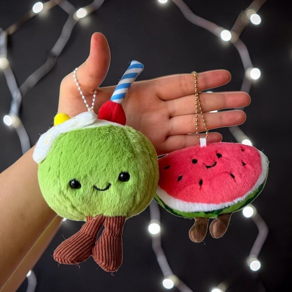GANTUNGAN JELLYCAT STYLE WATERMELON COCONUT KEYCHAIN