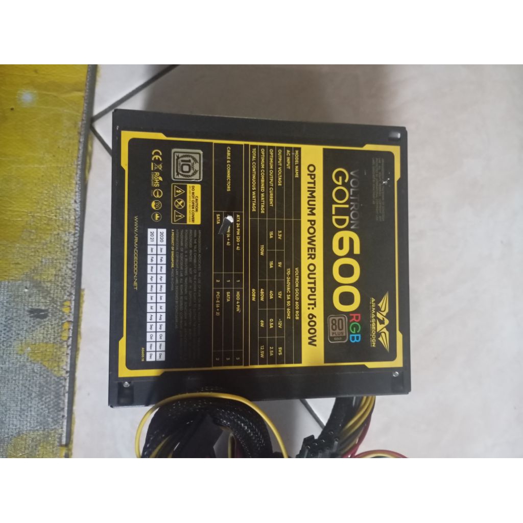Psu 600w 80+ gold power supply Armageddon 600w 80+ RGB