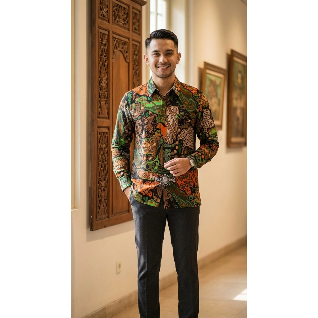 KAMEJA BATIK SHIRT NU BATIK SHIRT NU เสื้อเชิ้ตผู้ชาย