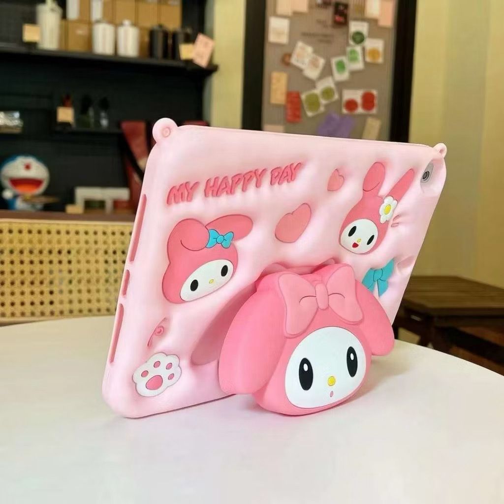 [ เคสสําหรับ ipad 10 10.9inc / air 5 / air 6 ] Casing MOTIF Melody 3D 360 Rotation + Stand Cover SIL