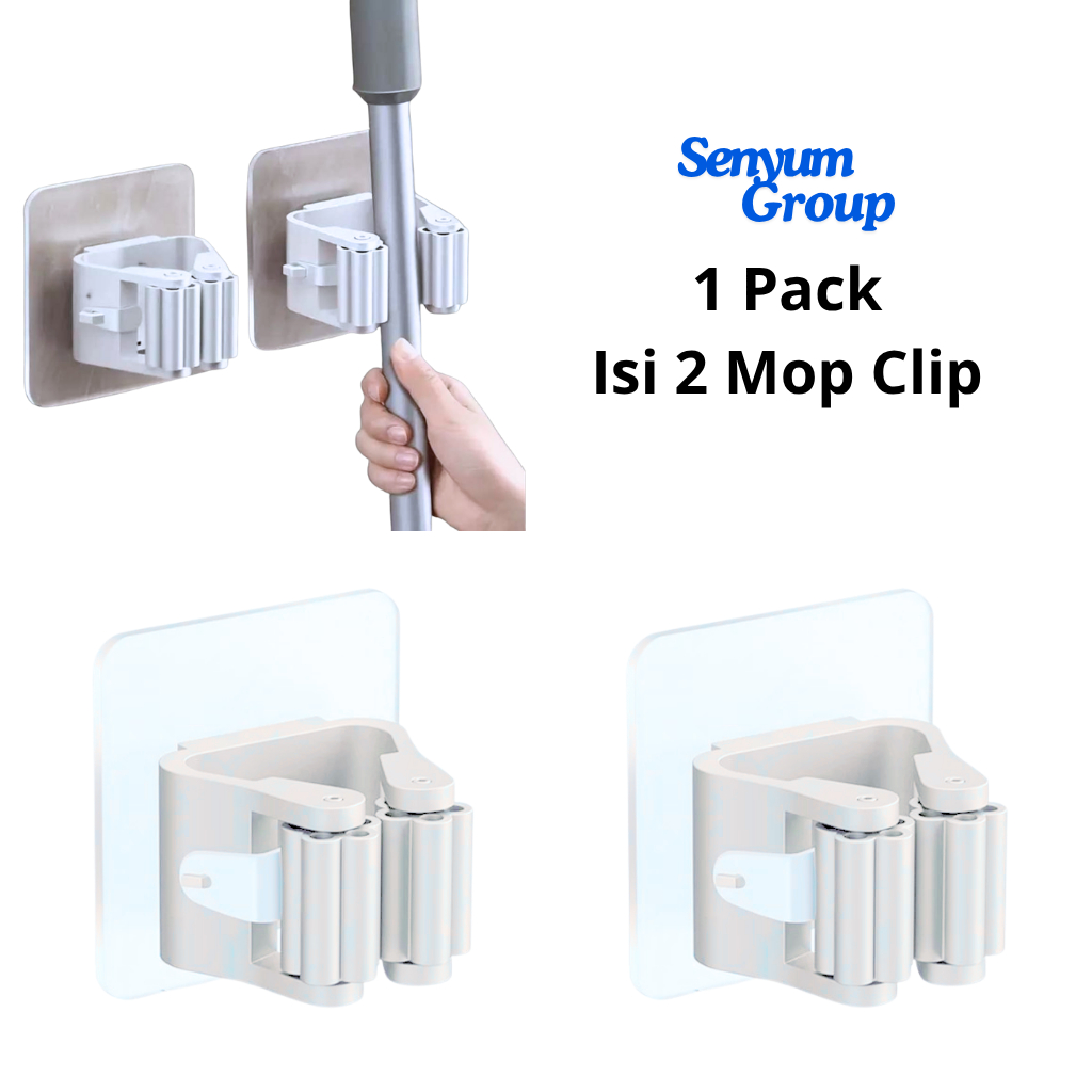 GANTUNGAN [SG] MOP CLIP/ Tenske Multifunctional MOP Broom Hanger - สีขาว