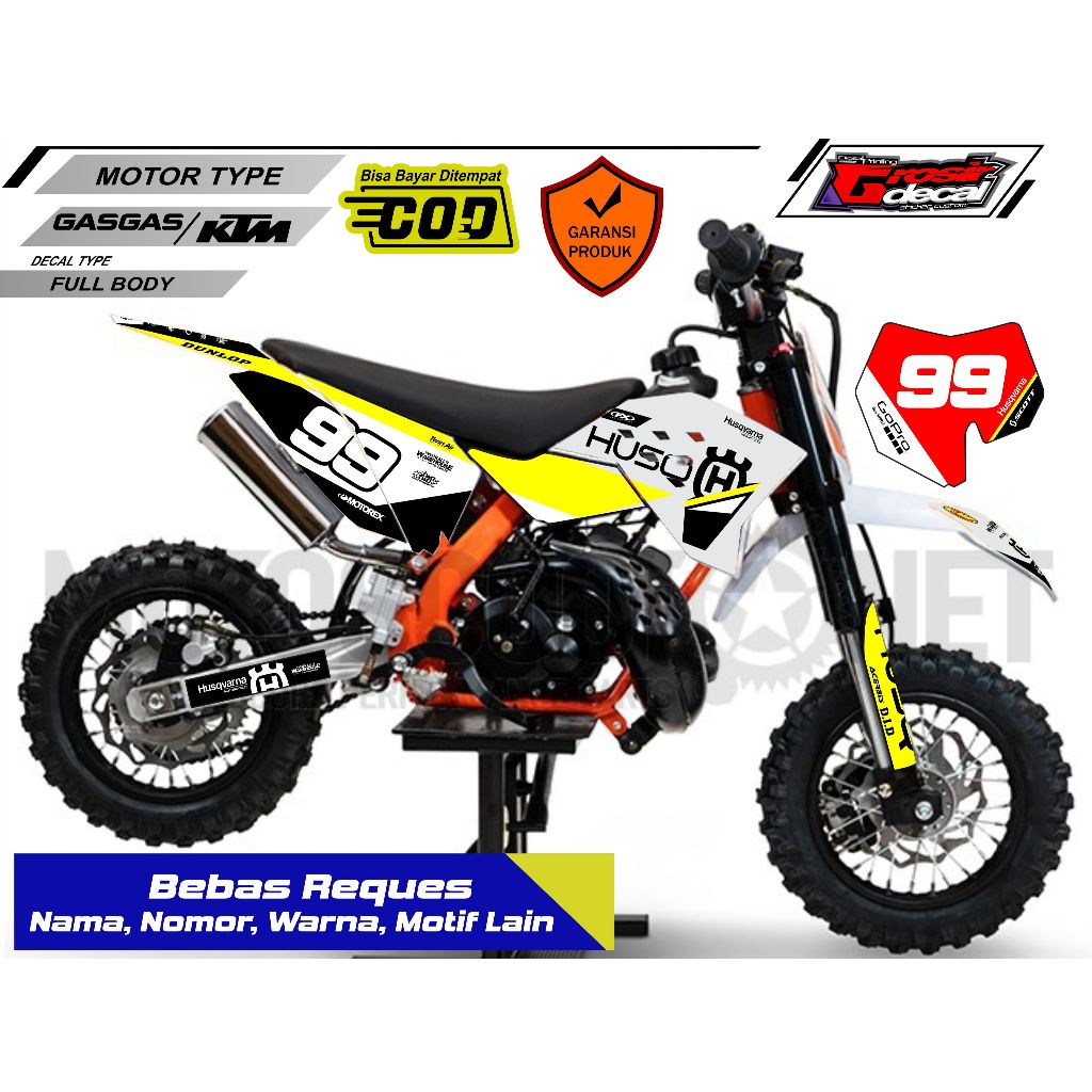 สติ๊กเกอร์ Striping Trail Mini Gazgas 50cc KTM 50cc SSR 50cc PC50 50cc MINI MOTO 50cc Full Body ฟรีท