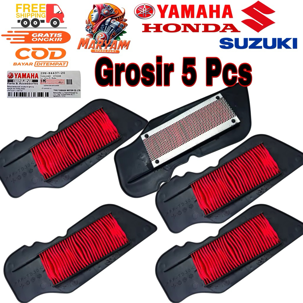 AIR FILTER [WHOLESALE 5 ชิ้น] AIR FILTER สําหรับ YAMAHA MIO M3 MIO Z MIO S S SOUL GT 125 FINO 125 X-