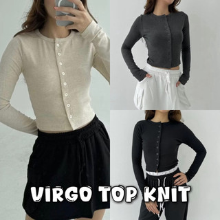 ATASAN KNIT CROP TOP VIRGO BAHAN KNIT RIB - CARDI CROP TOP - ATASAN KANCING - ATASAN WANITA CRINCLE AIRFLOW