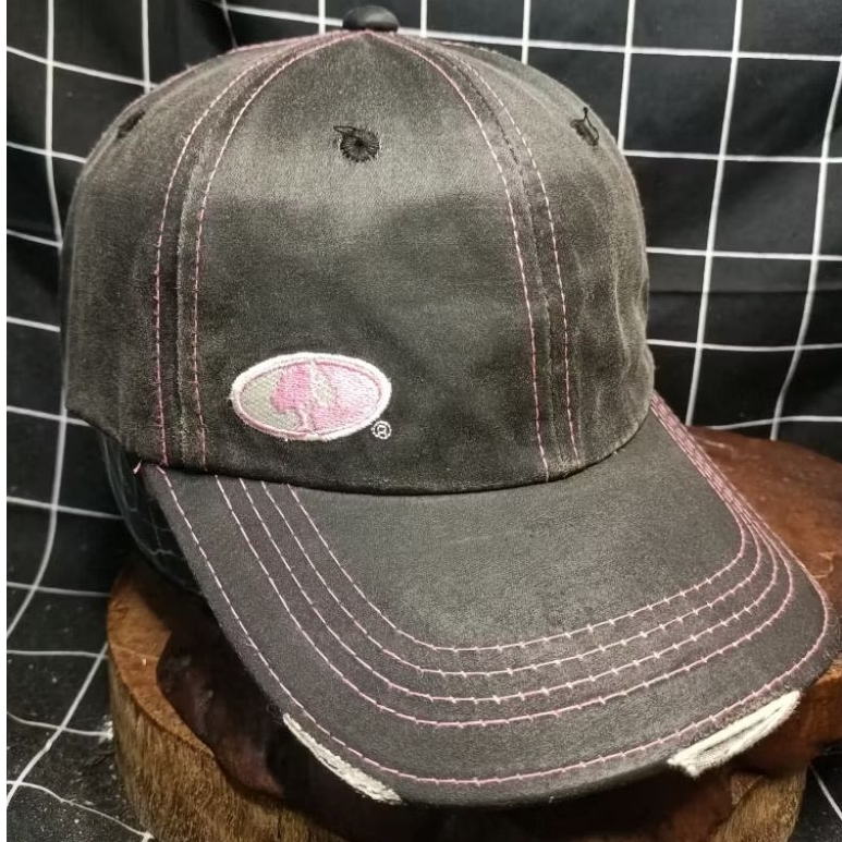 Ripped Hat-Leather Motif-Mossy OAK