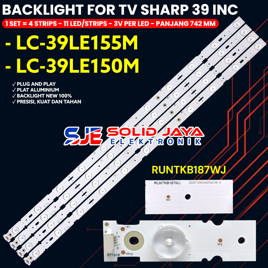 SHARP 39 INCH TV BACKLIGHT LC-39LE155M LC-39LE150M 39LE150 39LE155 39LE BL ไฟ LED RUNTKB188WJ