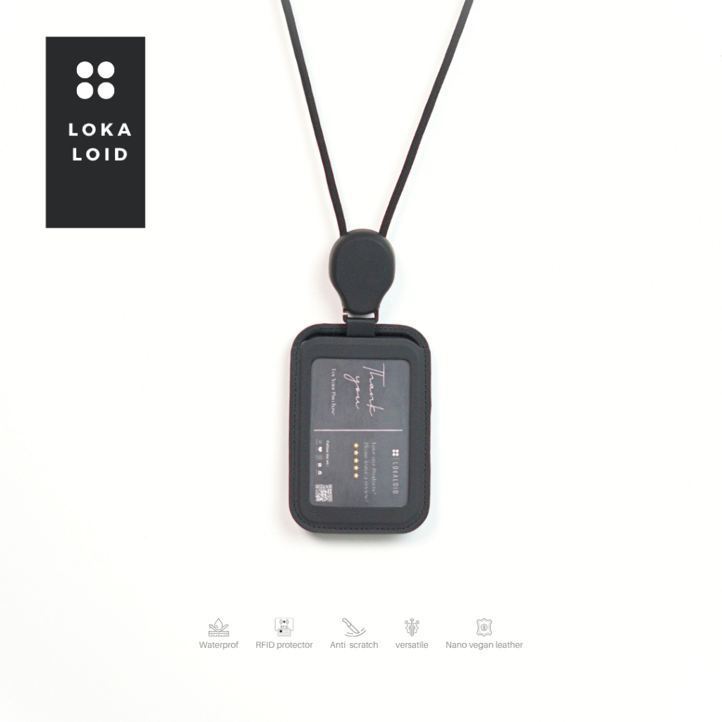 Lokaloid Swift Lanyard Retractable ID Card Premium Minimalist อัตโนมัติดึง ID Card Holder Office Portrait ภูมิทัศน์ 3in1 คลิป