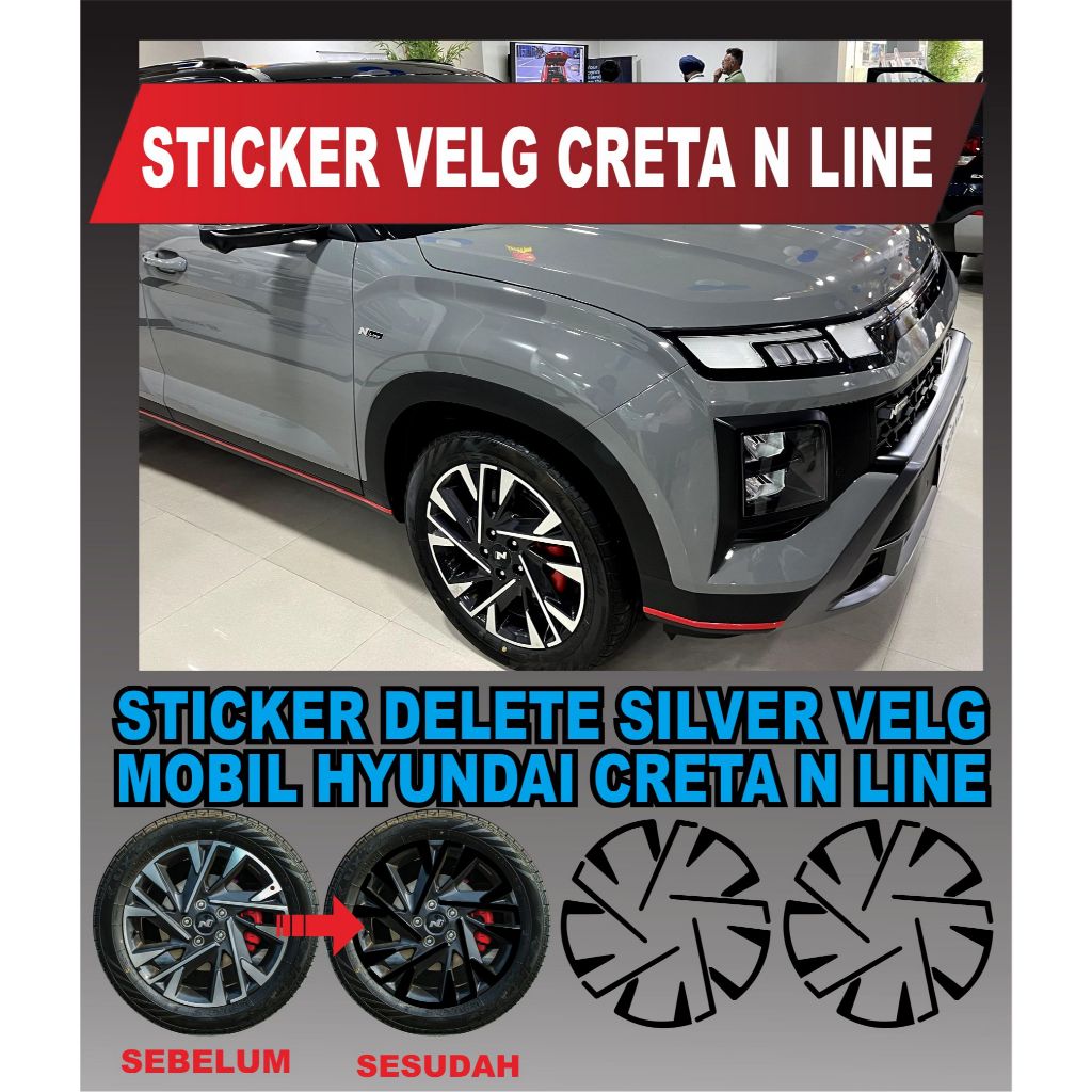 HYUNDAI CRETA N LINE CAR RIM STICKER, DELETE SILVER CAR RIM STICKER