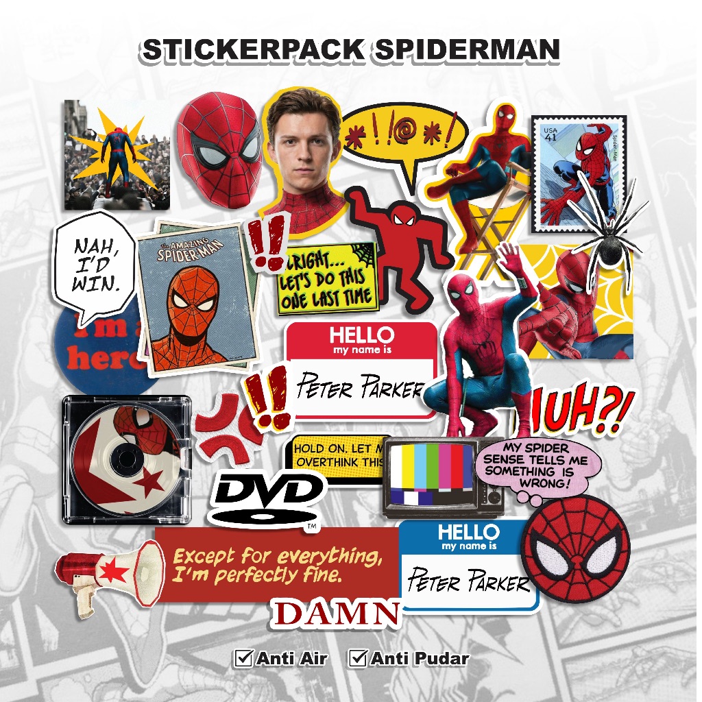 HP 30PCS ใหม่ล่าสุด SPIDERMAN STICKERS ALREADY CUT - สติ๊กเกอร์หมวกกันน็อคสําหรับโทรศัพท์มือถือ แล็ปท็อป ฯลฯ