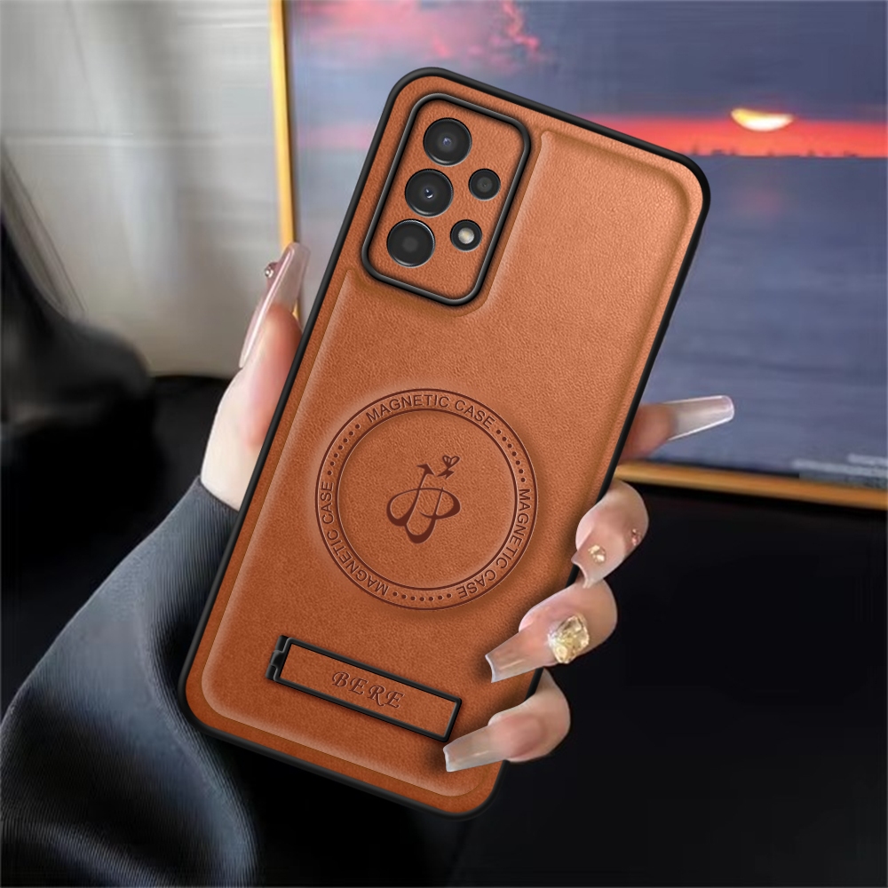 เคส Samsung A13 4G Leather Magnetic Standing Premium