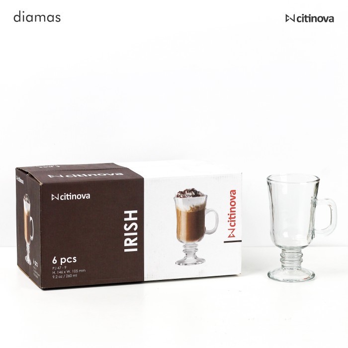 6PCS CITINOVA IRISH GLASS/COFFEE GLASS/TEA GLASS/DRINK GLASS/COFFEE และชาแก้ว/ของขวัญ