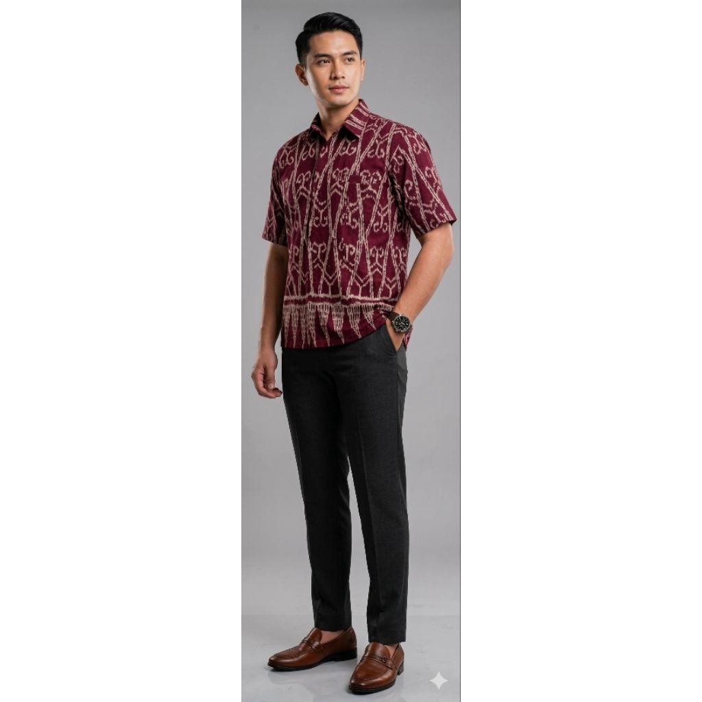 KEMEJA SHORT-SLEEVED WOVEN SHIRT - เสื้อเชิ้ต JEPARA WOVEN ดั้งเดิม