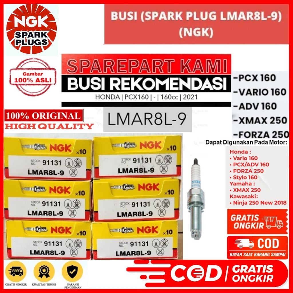 NGK SPARK PLUG PCX 160 VARIO 160 ADV 160 XMAX 250/300 FORZA 250 STYLO 250 CBR 250 RR LMAR8L-9
