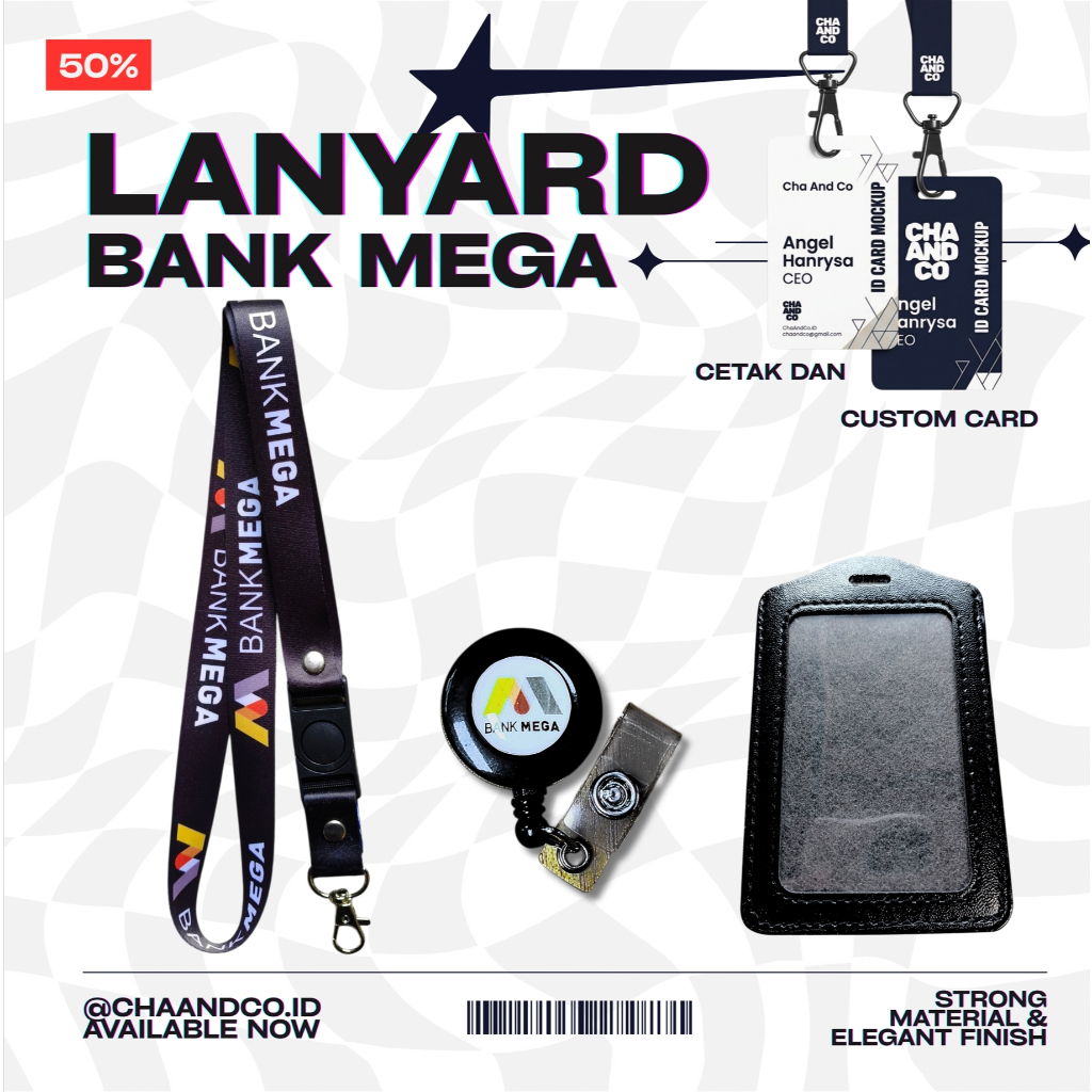 GANTUNGAN Bank Mega Id Card Strap / MEGA BANK STRAP / / สายพวงกุญแจ / ส่งวันนี้