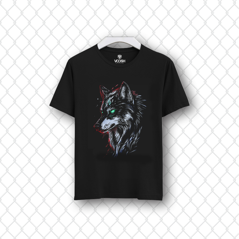 VOOSHI OFFICIAL - Premium Distro Regular Neon Dark Wolf Graphic Tee - DW010