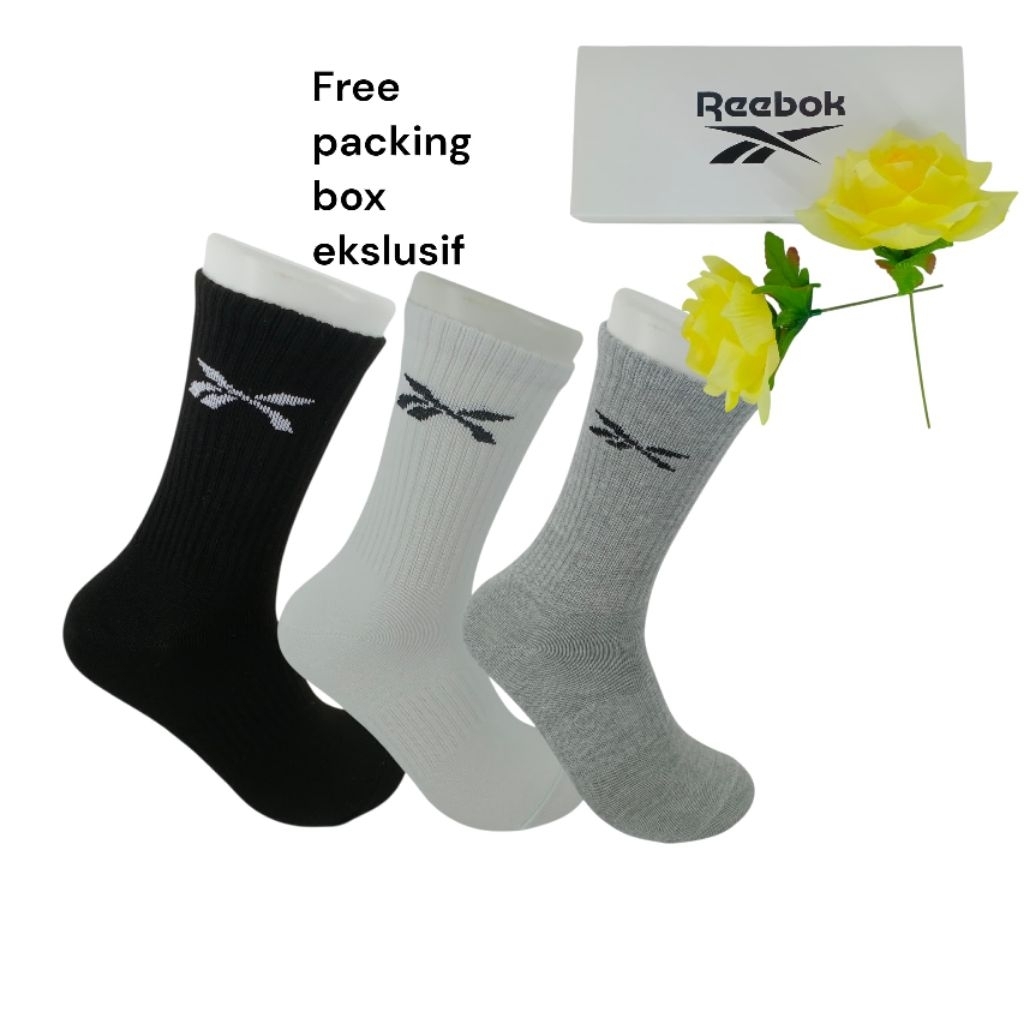 REEBOK SPORT COTTON CUSHIONED CREW SOCKS 3 PAIRS UNISEX