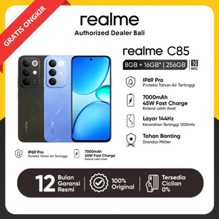 Realme C85 4G /8GB+256GB/ Baterai 7000mAh/ Kamera Utama 50 MP/IP66/IP68/IP69/IP69K/Layar 144Hz/Original 100% Baru Segel/Garansi Resmi 12 Bulan/Harga Spesial Waktu Terbatas/Pengiriman Hari Ini