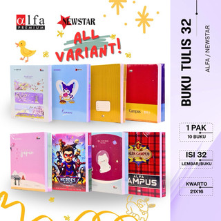 ALFA NEWSTAR BUKU TULIS ISI 32 LEMBAR KWARTO BUKU PENDEK/KECIL PREMIUM TEBAL
