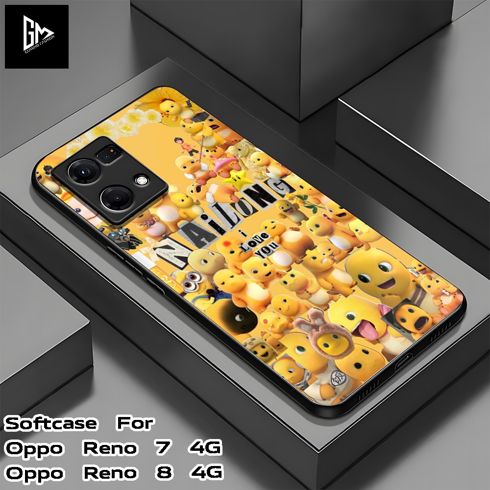 HP ( 0030 ) Softcase Glitter Glass Glossy สําหรับ Oppo Reno 7 8 4G/5G 7z 8z 8T 4 10 5G 11F 12F ล่าสุ