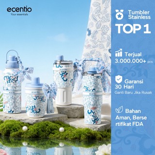 [Batik Series 2.0] ecentio tumbler Botol Minum Aesthetic 316 Stainless Portable 900ML/ 800ML/ 600ML/ 400ML Thermos Botol minum besar tas tumbler tahan panas dingin 24 jam Thermos Botol minum besar