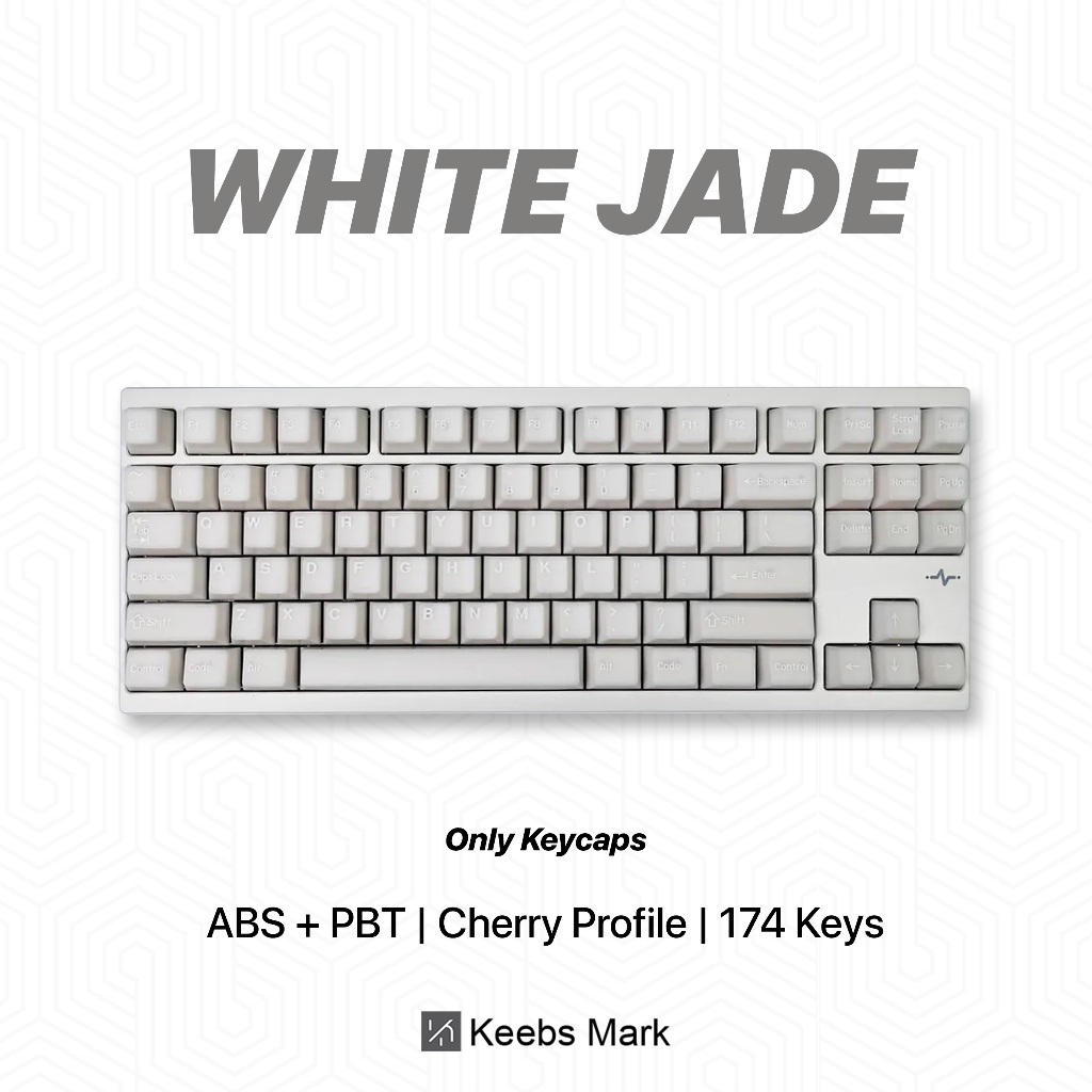 หยกขาว Doubleshot PBT ABS Keycaps 174 คีย์ Cherry Profile คีย์บอร์ดเครื่องกล