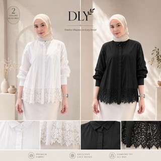 DLY Jema Blouse Wanita Basic Lace | Kemeja Atasan Premium Korean Style Daily Wear