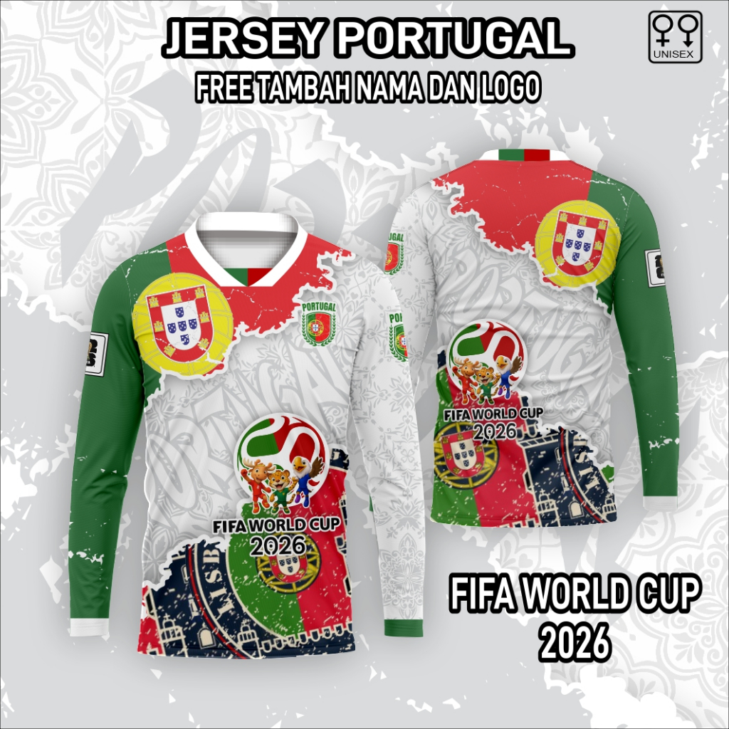 Pildun026 Portugal Jersey ฟรีชื่อและโลโก้ที่กําหนดเอง