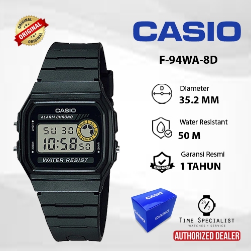 นาฬิกา CASIO F-94WA ดั้งเดิมพร้อมการรับประกันอย่างเป็นทางการ