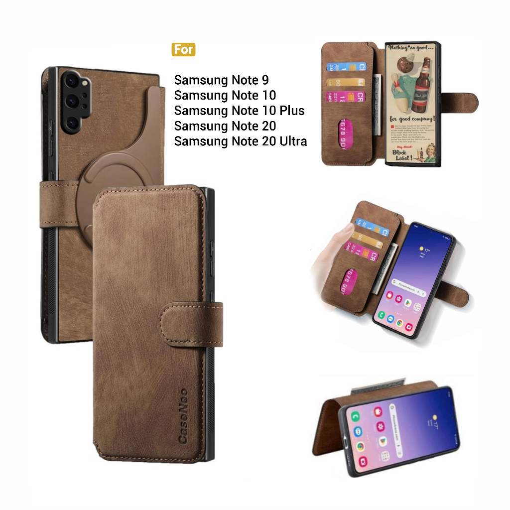 ALFACASE เคสหนัง Flip Tara Samsung Note 9 10 20 Plus Ultra - เคส Samsung Note Series