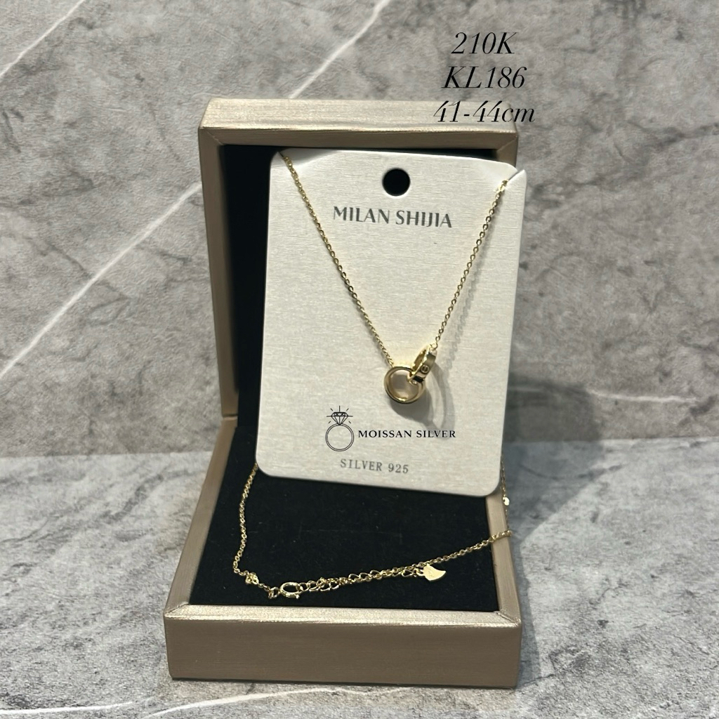 KL186 |สร้อยคอ Nori Gold Ctr Double Silver s925