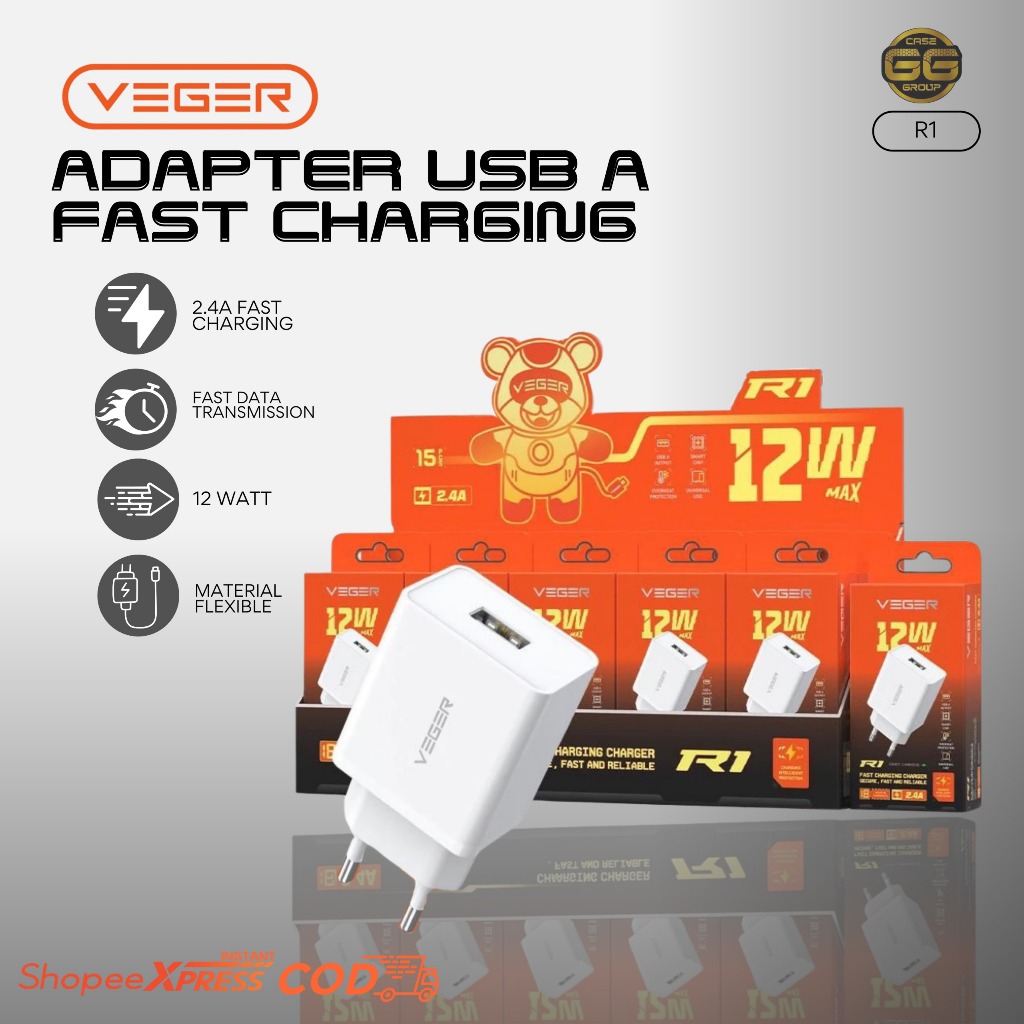 อะแดปเตอร์ VEGER R1/ADAPTER VEGER/แบตเตอรี่ CHARGER/หัวชาร์จ USB