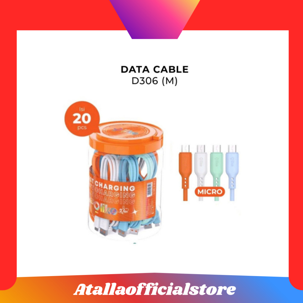 สายเคเบิล OLIKE D306 (D306 M / D306 C / D306 L) 1 กระปุก บรรจุ 20 ชิ้น 100 ซม. สายเคเบิลข้อมูล