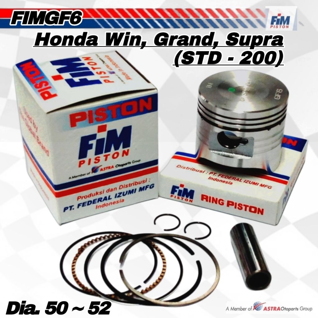 ชุดลูกสูบ FIM Honda Grand, Win, Legenda, Supra X/Fit Pen 13 Oversize Std - 200 Pin 13