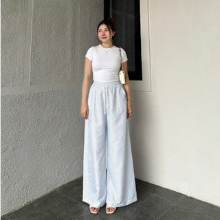 Celanakudot - Everyday Pants - Strip Pants - Salur Motif Kecil - Celana Panjang Wanita Baggy Kantor Kuliah - Kulot Pinstripe - Celana Formal Casual Wanita Loose Basic